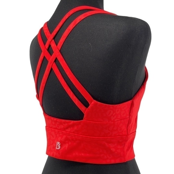 BUFFBUNNY Rosa sports bra crop top animal print gym workout criss cross back xs - Picture 3 of 12